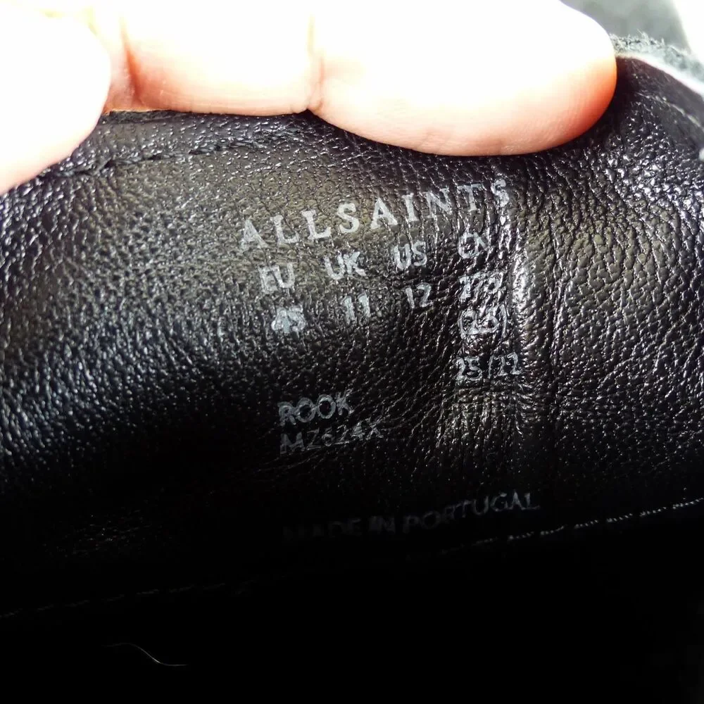 All Saints Chelsea Boots Men 12 US 45 Black Rook Suede Leather Pull On Rock - Picture 12 of 12